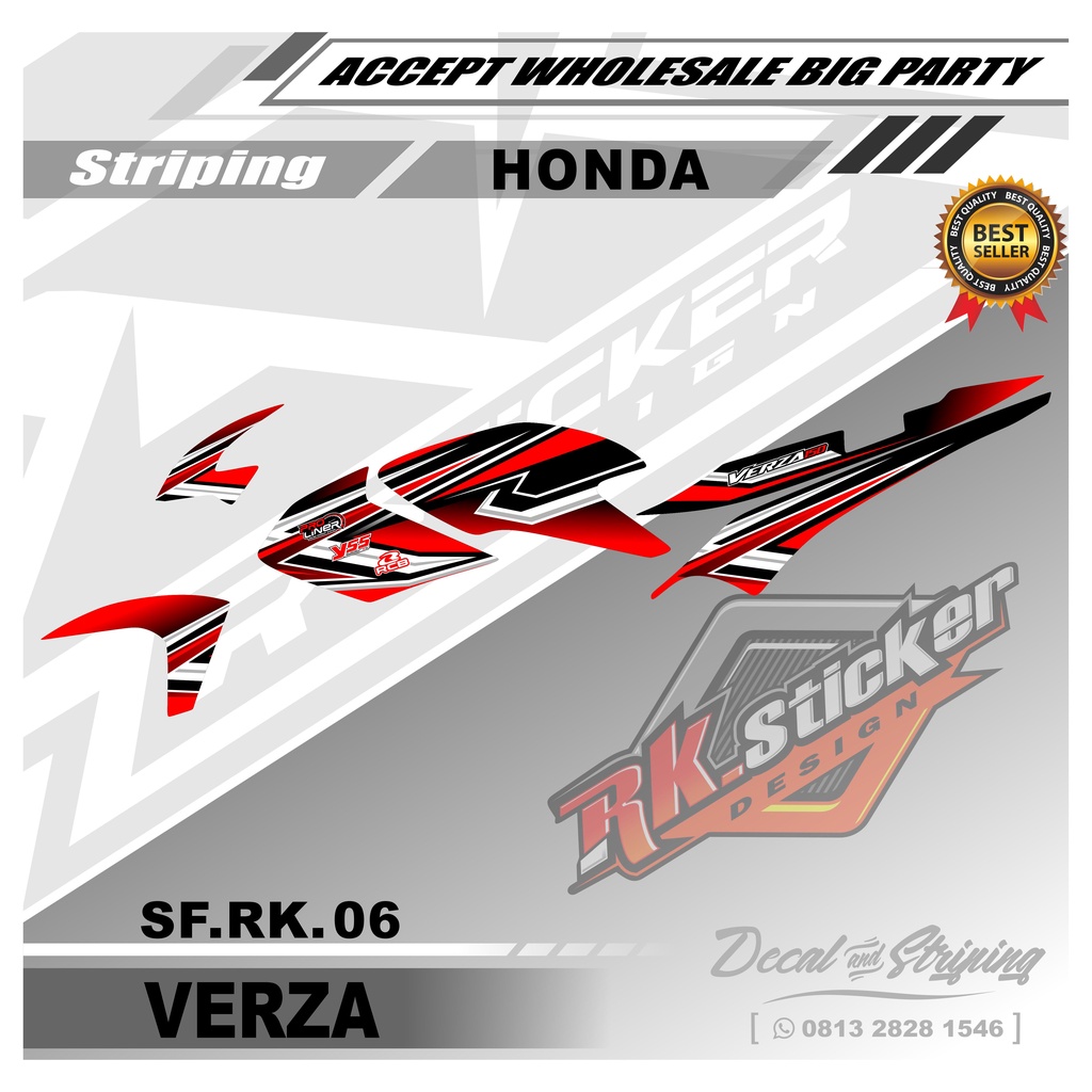 Stiker Motor VERZA Sticker Striping Variasi Motor VERZA Desain Racing Rk-06