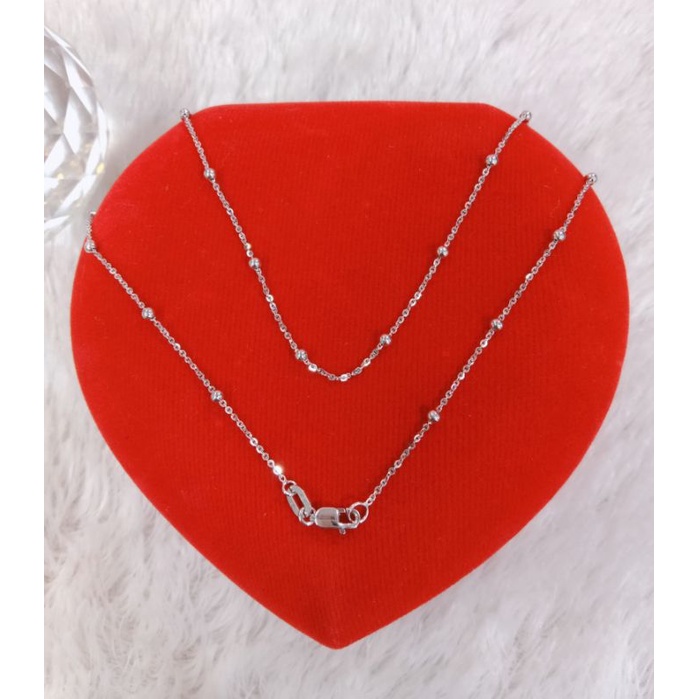 kalung jedar, emas putih kadar 420 (9k)