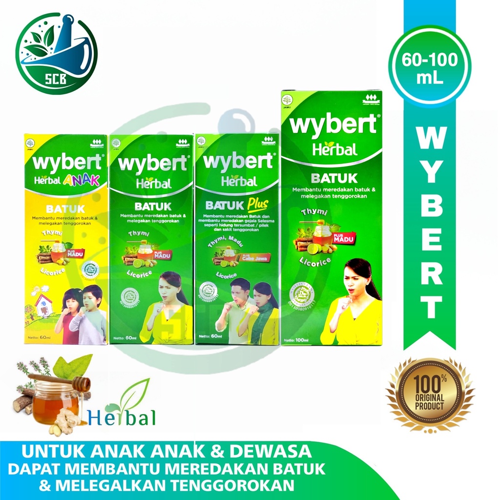 Wybert Herbal Batuk Anak Anak & Dewasa - Obat Batuk & Melegakan Tenggorokan