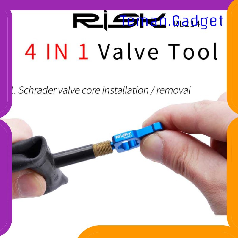 TG-IB0574 RISK Kunci Pas Sepeda 4in1 Bike Valve Wrench Schrader Presta - RL214