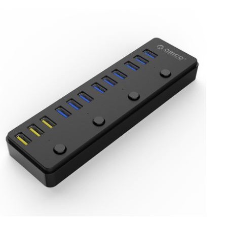 Usb 3.0 hub orico 12 port on off switch 5Gbps bc1.2 charger adapter p12-u3 - Terminal usb3.0 12 slot saklar p12u3