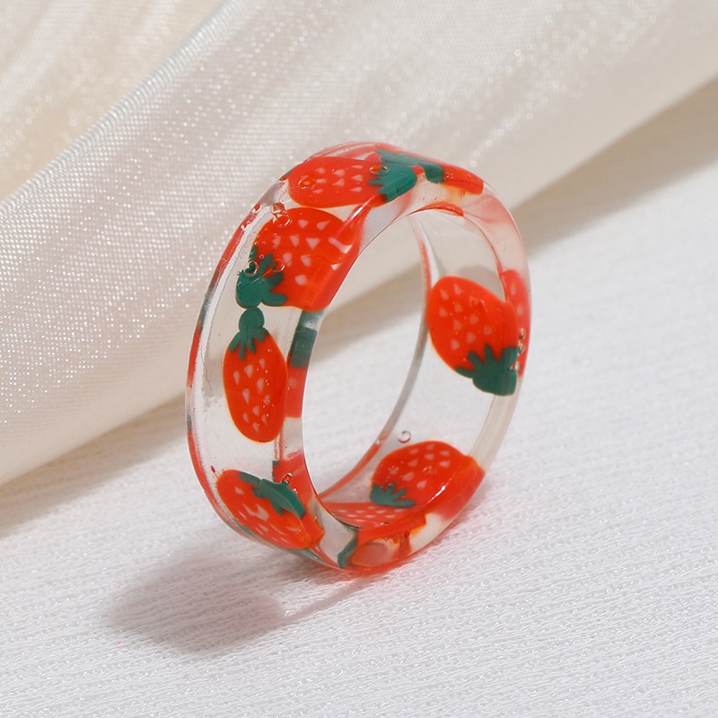 Ins Retro Candy Color Acrylic Resin Rings