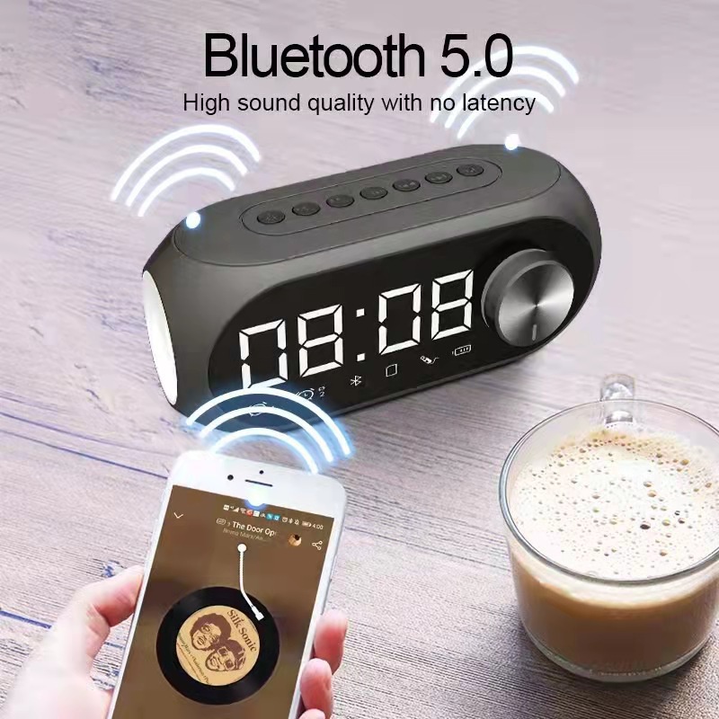 Speaker Jam Bluetooth Portable Q5 Wireless Bass Mini Stereo Original Mirror Display - LED Display Al