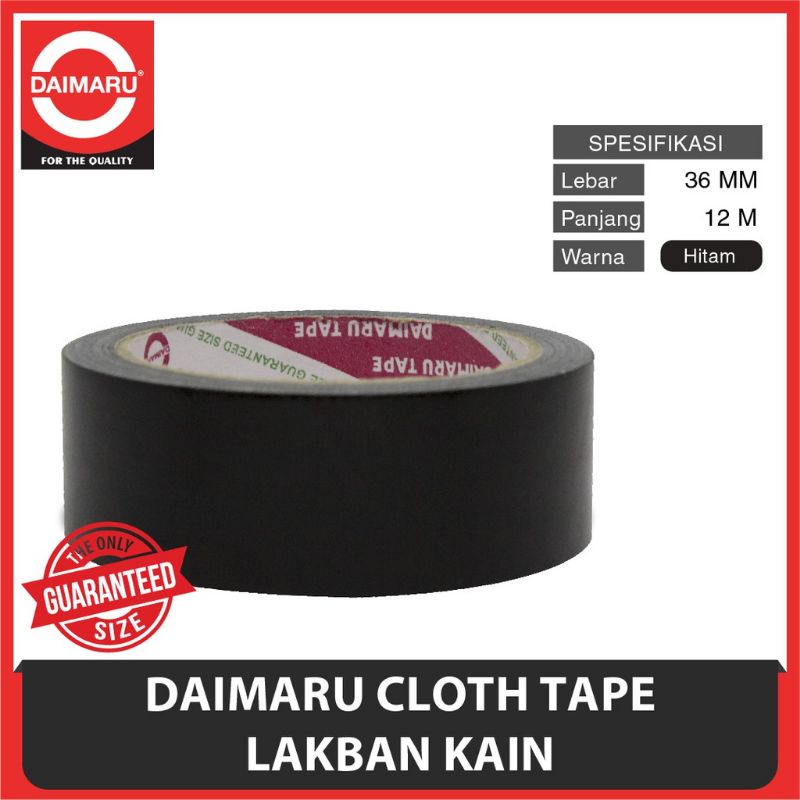 

Lakban kain / Cloth Tape Daimaru 36mm / Hitam / (1roll)