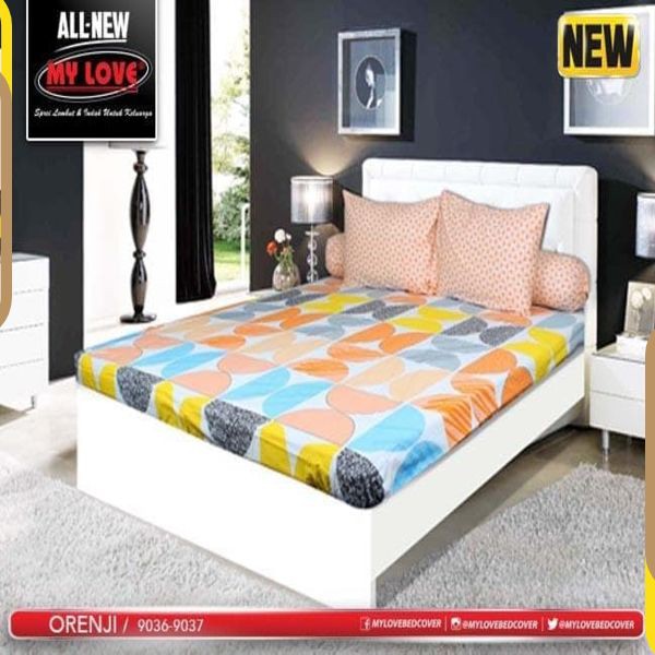 Sprei All New My Love Motif Orenji 180x200x30, ZAFF