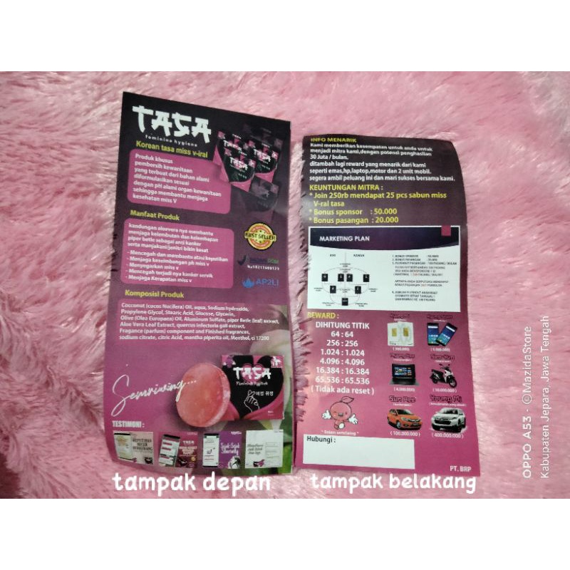 brosur tasa sabun viral ecer