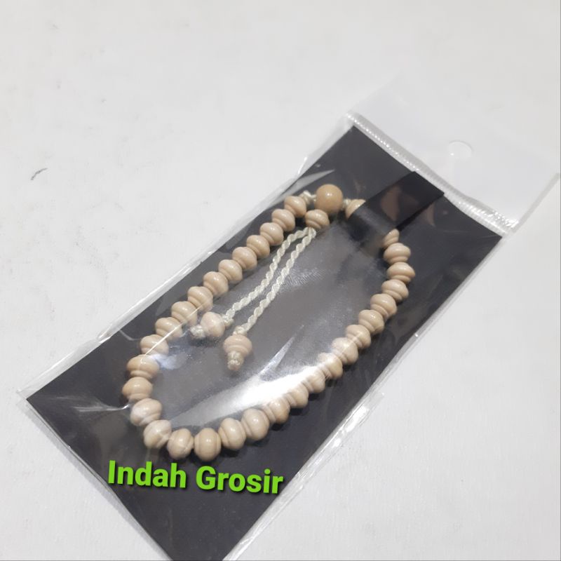 Gelang Kayu Kemuning Profil 33Butir 6mm Super Halus