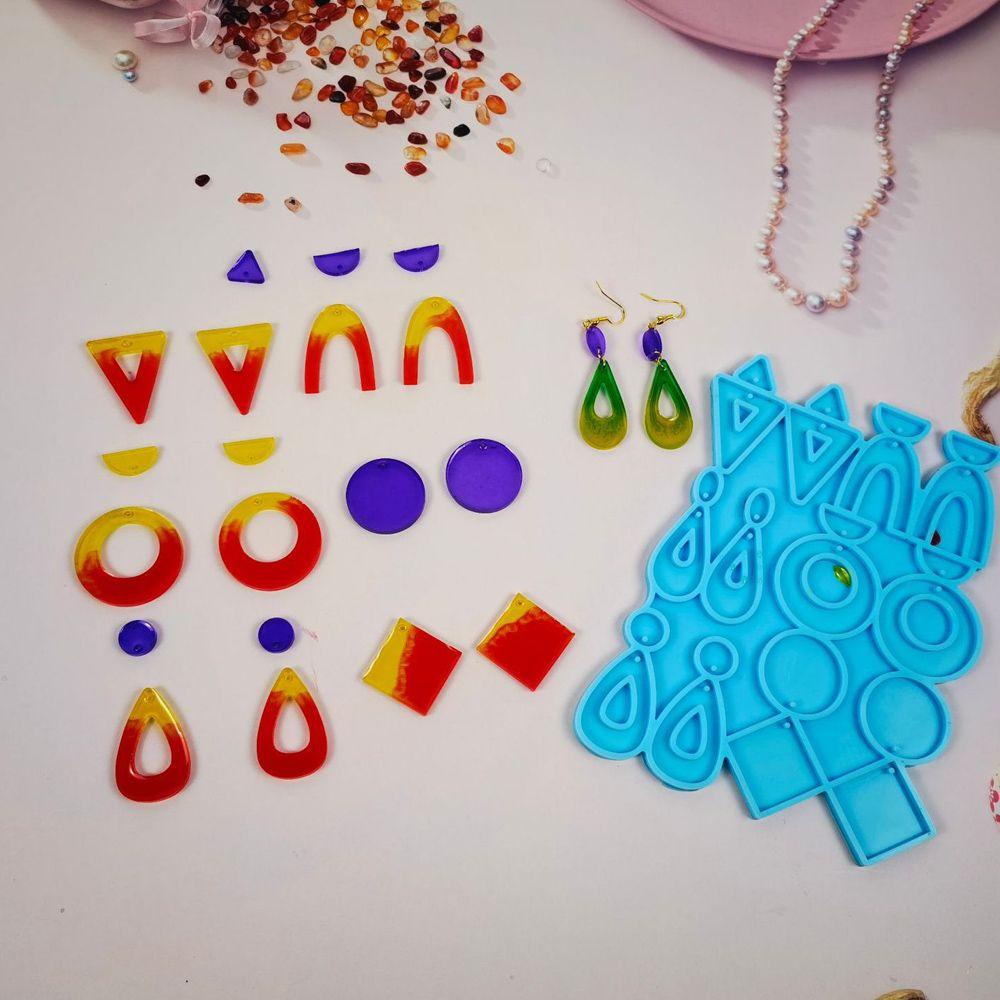 R-flower Earrings Cetakan Silikon Liontin Kupu-Kupu Membuat Perhiasan Alat Sepakbola Ear Studs