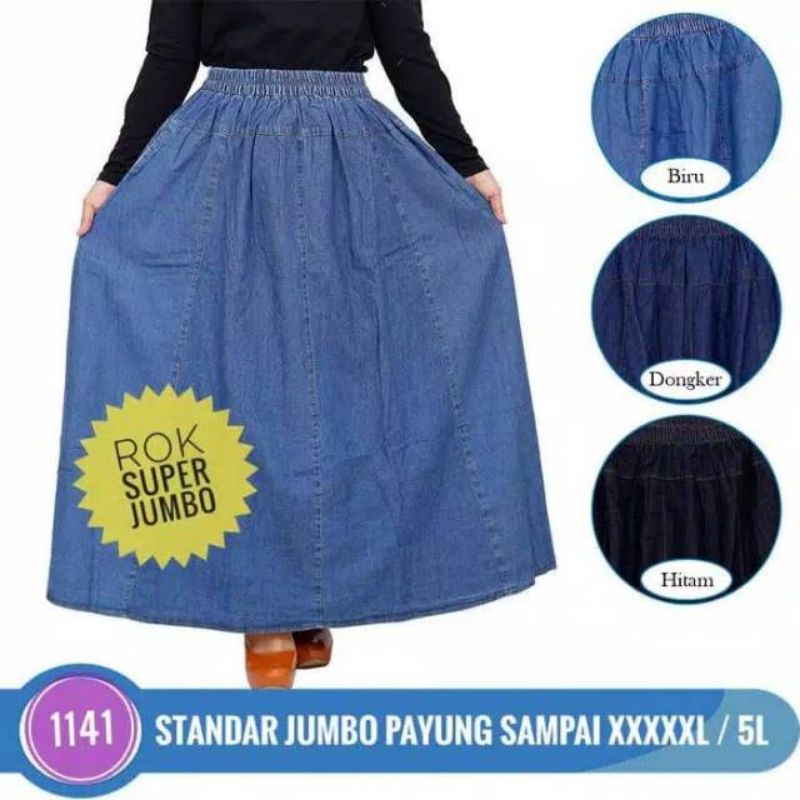 ROK WANITA DEWASA JUMBO JENS WASH//rok jumbo jens wash