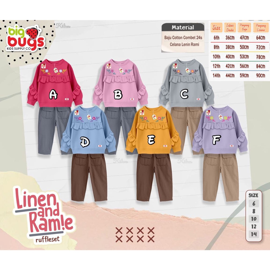 Setelan Linen dan Rami big bugs