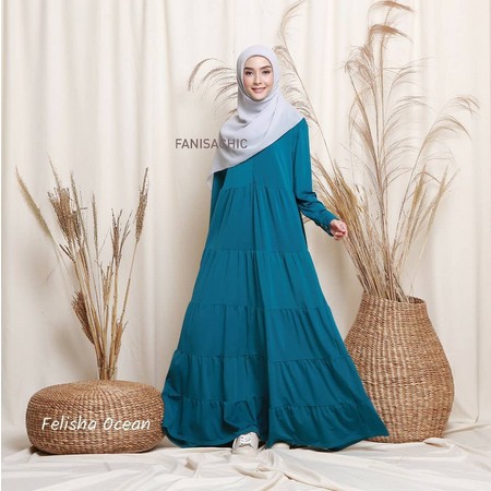 Gamis Busui Dress Ibu Menyusui FELISHA DRESS - FANISACHIC Gamis Berbahan Jersey Busui Friendly fanisa chic