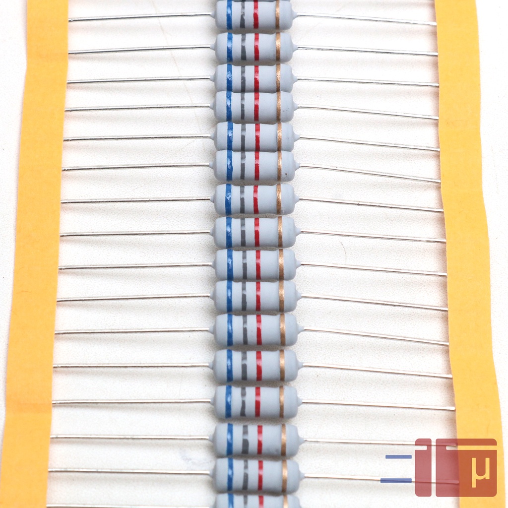 x10 Resistor 6K8 6.8K 1W Metal Oxide 5% Taiwan Kaki Tembaga