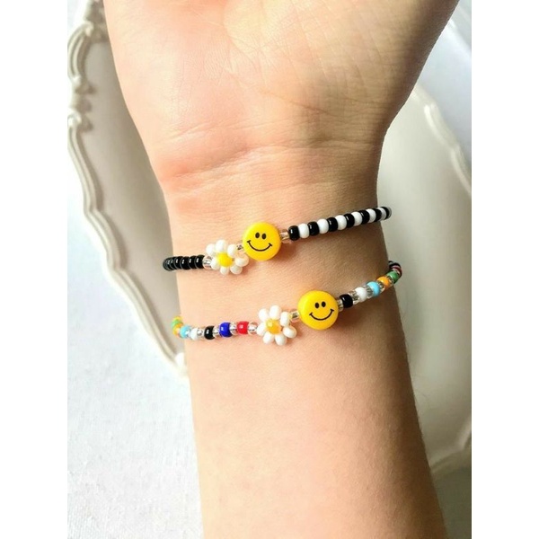 Bracelet Beads Korea Kpop Smile Edition | Gelang Manik Korea Estetik | Tay Tawan Inspired