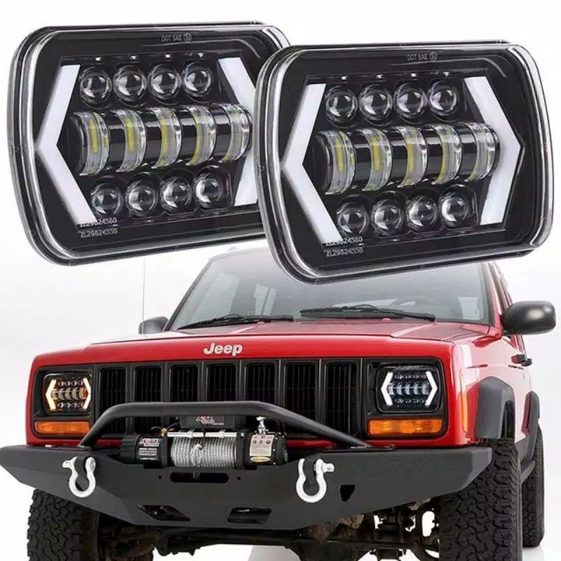 LAMPU LED DAYMAKER KOTAK PANAH 7 INCH JEEP FEROZA L300 TAFT  1 SET ( KANAN KIRI )