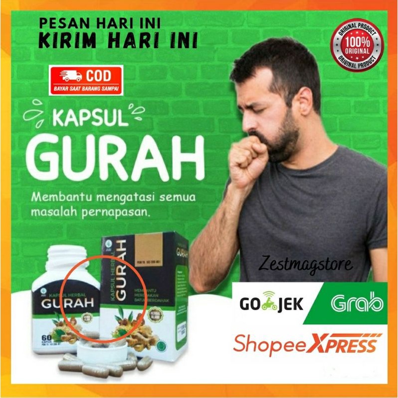 (BISA COD) KAPSUL HERBAL GURAH BATUK BERDAHAK LENDIR GANGGUAN PERNAFASAN TIDUR MENDENGKUR NGOROK