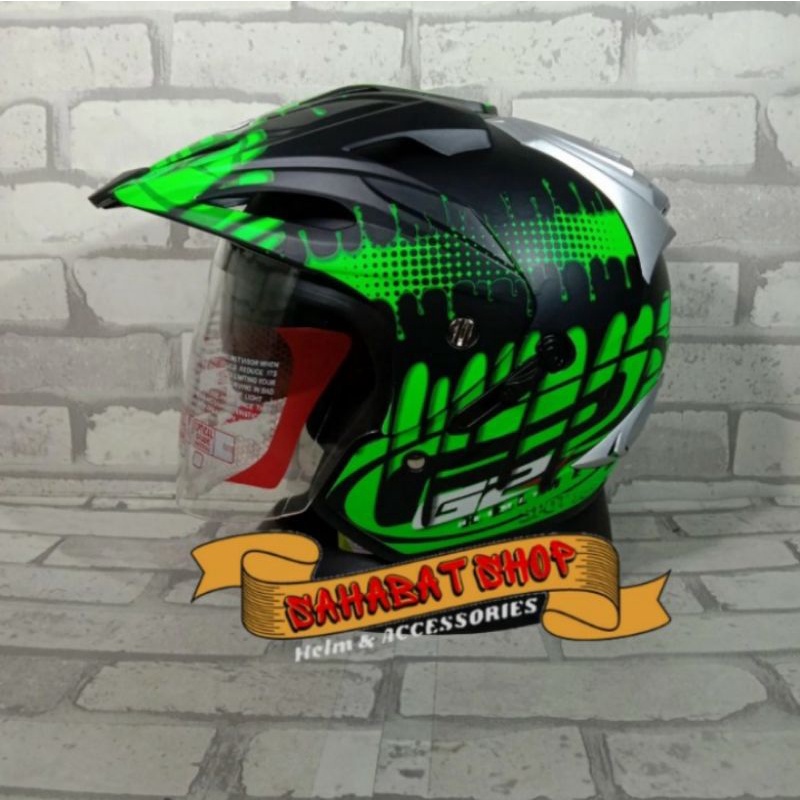 HELM G2 EXTERMINATOR MOTIF MELTED | DOUBLE VISOR | HELM SNI