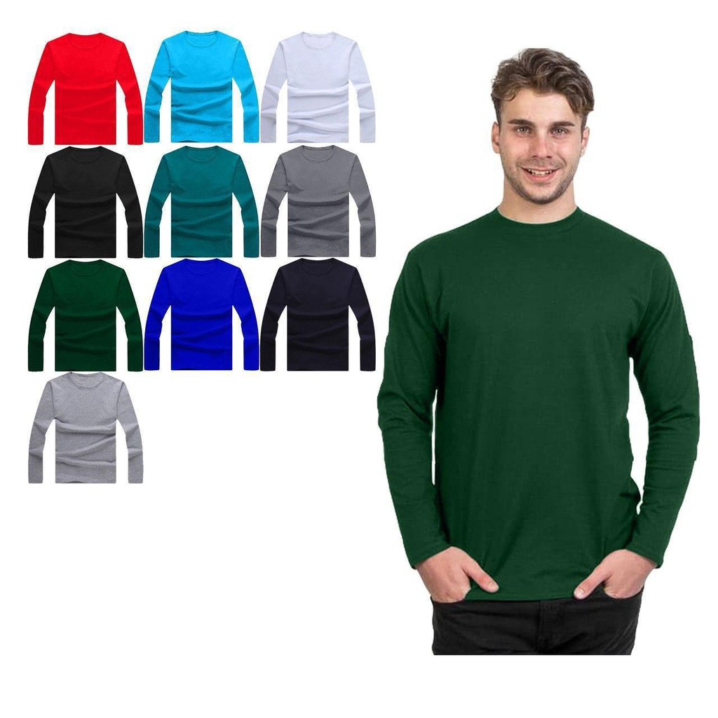 Kaos Polos Pria Lengan Panjang | Kaos Polos ONeck | KaosLengan Panjang