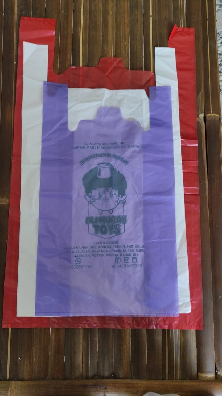 Kresek Sablon Ukuran Super 35x58 Isi 50 Pcs.free Desain Min Order 150 Pcs