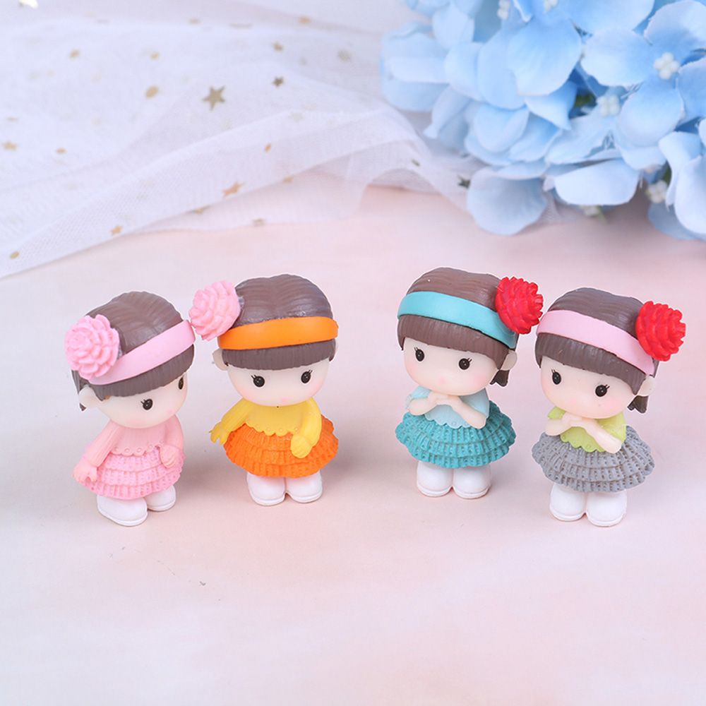 REBUY Kawaii Resin Craft People Mini Ornaments Miniature Bonsai Figurine DIY Fairy Garden Decoration Girl Pretty Cute Statue Landscape Accessories