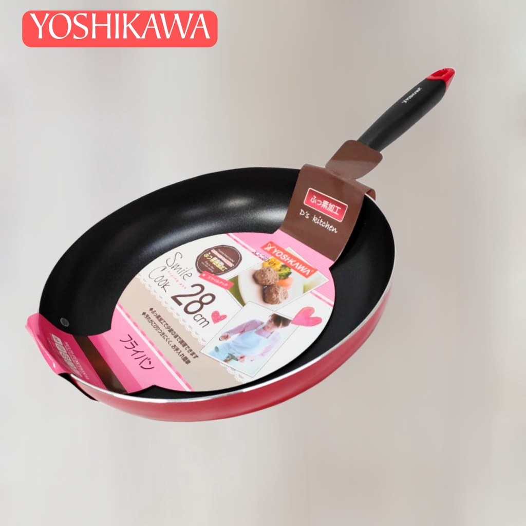 Pengorengan Anti Lengket Murah Dan Bagus Yoshikawa Fry Pan Non Stick Merah