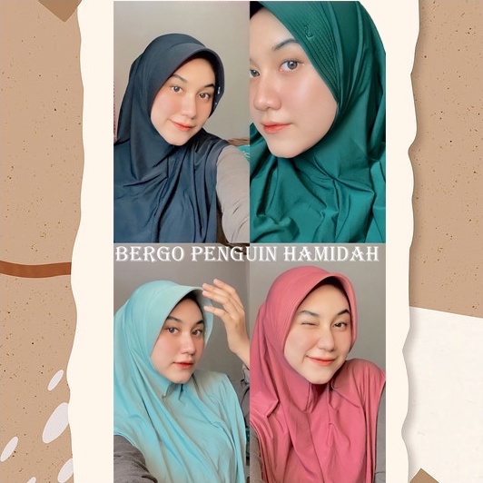 BERGO HAMIDAH PINGUIN JERSY HIJAB SPORT HIJAB OLAHRAGA (hamidah ORI)