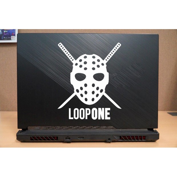 

stiker laptop jdm loop one custom cutting stiker murah