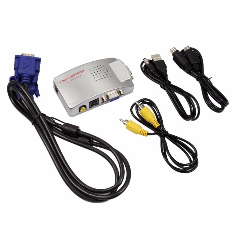 Converter PC VGA Port to Video RCA and SVideo - Converter PC to TV RCA