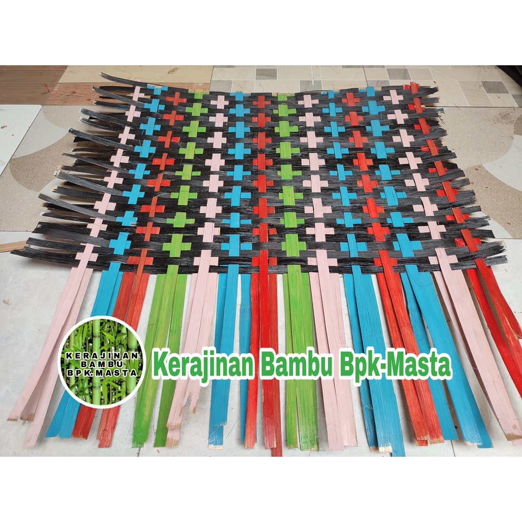 Kerajinan Anyaman Bambu Bilik Dekorasi Rumah Warna Warni Harga Permeter