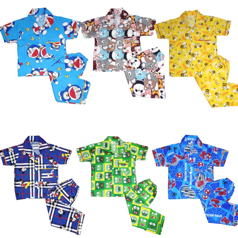 BAJU TIDUR PIYAMA ANAK 1-18TAHUN MOTIF 1SET PRIA WANITA