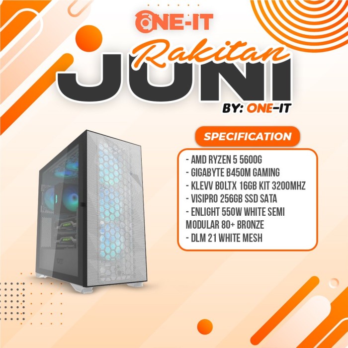 PC RAKITAN Ryzen 5 5600G | B450 | RAM 16GB | SSD 256GB