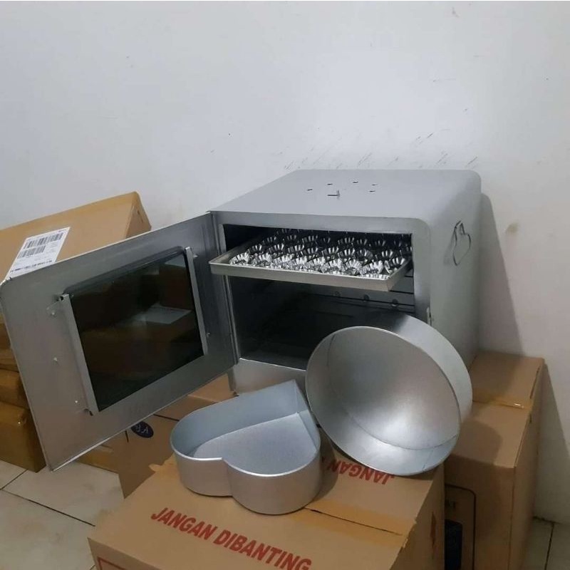 Oven Bima Anti karat/Oven Tangkring susun 3 free Loyang Bulat 1 + Loyang Love 1 + Loyang kue kering 1 + Nastar Daun 20 dan Nastar Bunga 20 pcs/Oven Bima Jumbo Termurah