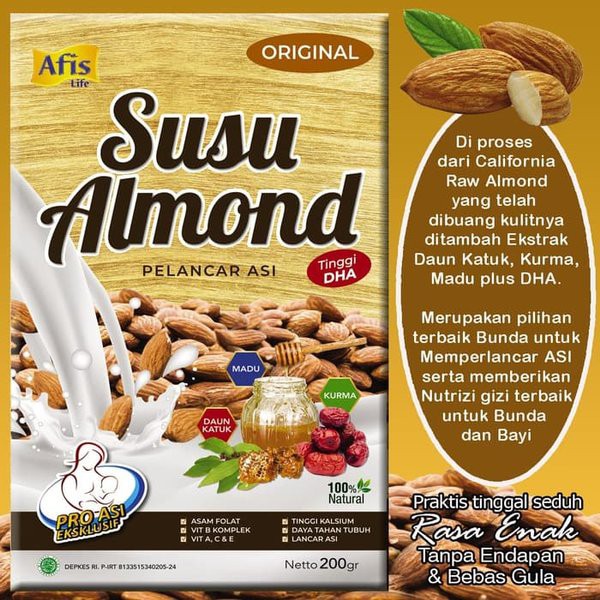 Afis Life Susu Almond - Pelancar ASI Ibu Menyusui - ASI Booster