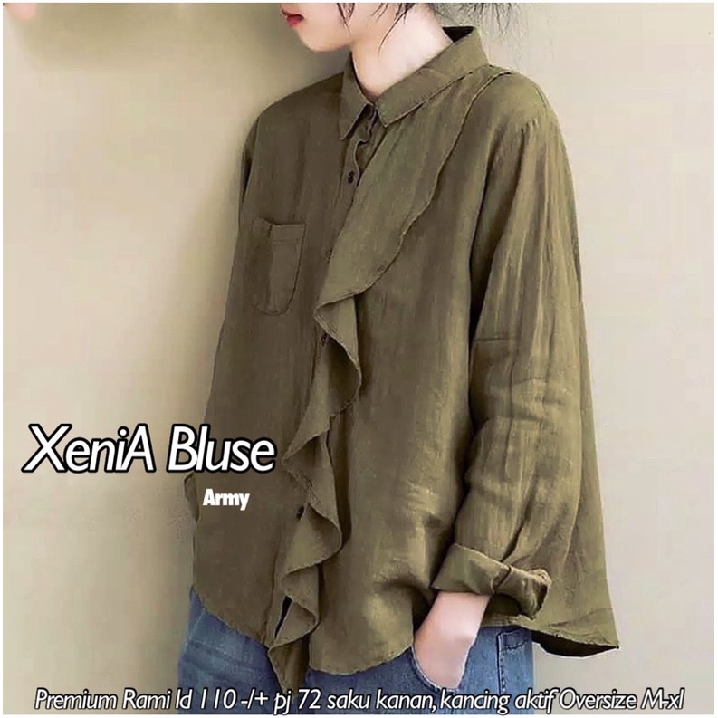 Blouse Wanita Big Size korea Bahan Premium / Blus wanita korean jumbo LD 120 Bahan Rami Premium