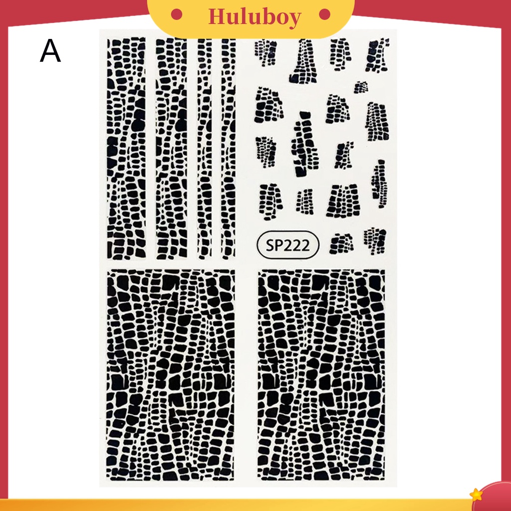 Huluboy Huluboy♡ Stiker Kuku Motif Kulit Ular 3D Ultra Tipis Untuk Wanita