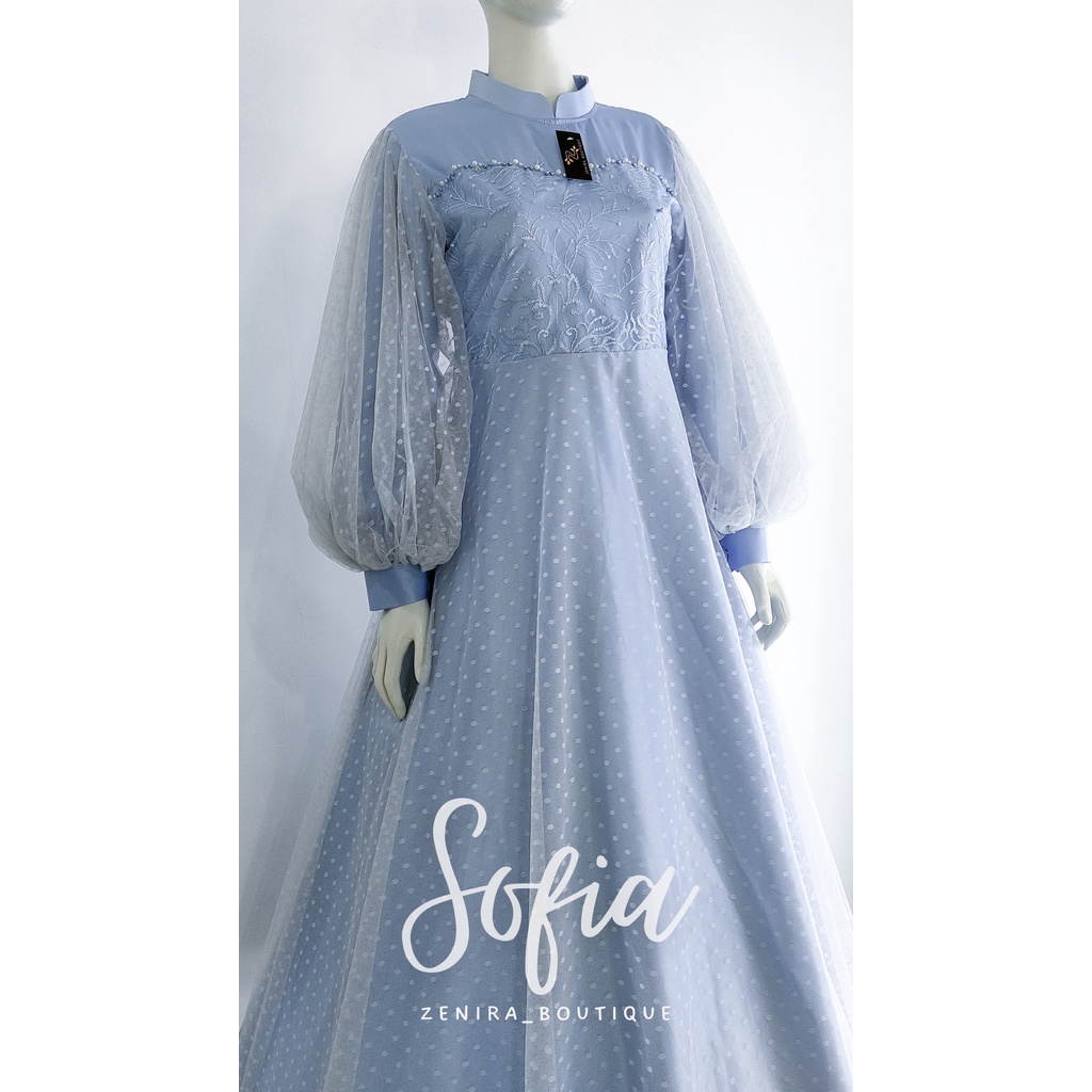 SOFIA GAUN pesta pengantin mewah tulle bordir dan tulle dot / baju kondangan / prewedding / lamaran / wisuda / wedding bisa dipesan couple / tersedia ukuran kecil hingga jumbo