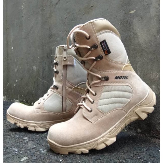 sepatu SAFETY MOTEC ORI UJUNG BESI termurah cordura suede delta gurun