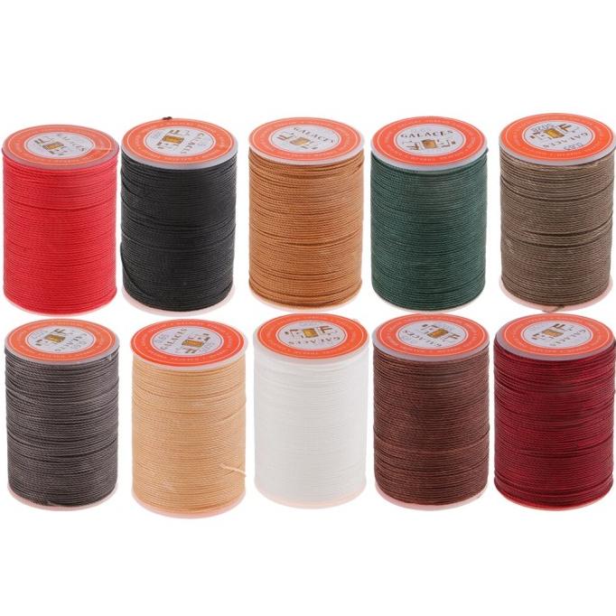 :>:>:>:>] 0.65mm Benang Jahit Kerajinan Kulit Polyester Leather Waxed Thread