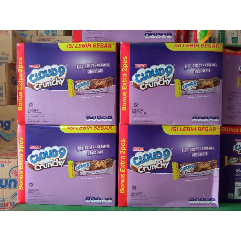 Cloud 9 Crunchy  wafer rice crispy caramel 1 pack isi 24 pcs