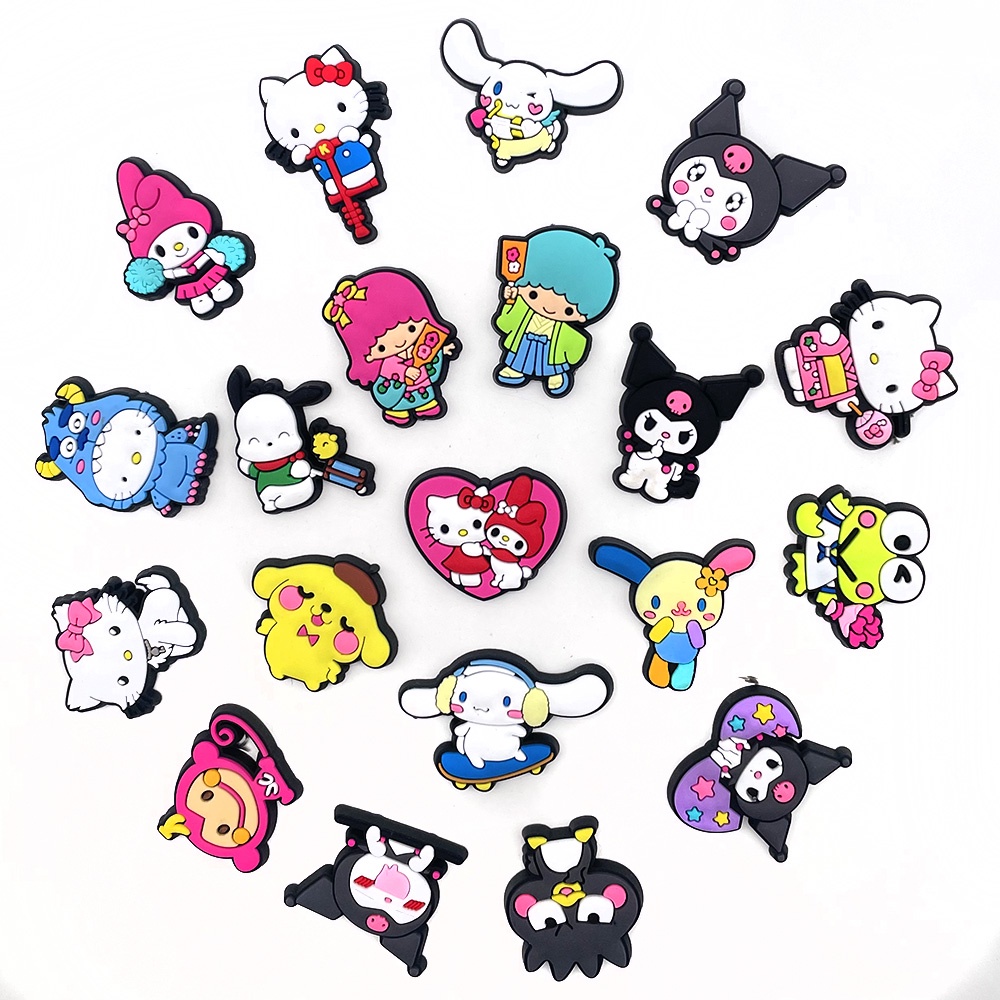 Charms Dekorasi Sepatu Bentuk Kartun Hewan Sanrio Croc Gaya Jepang Charms