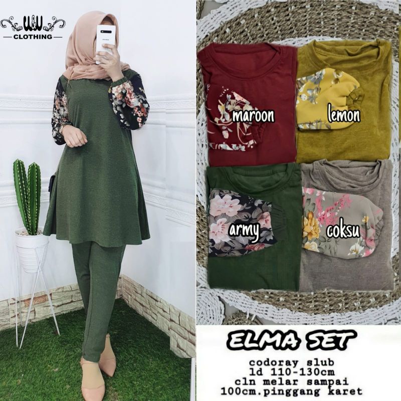 ELMA ONE SET SETELAN CELANA WANITA BAJU KERJA KANTOR BAGUS MURAH JUMBO BIG SIZE