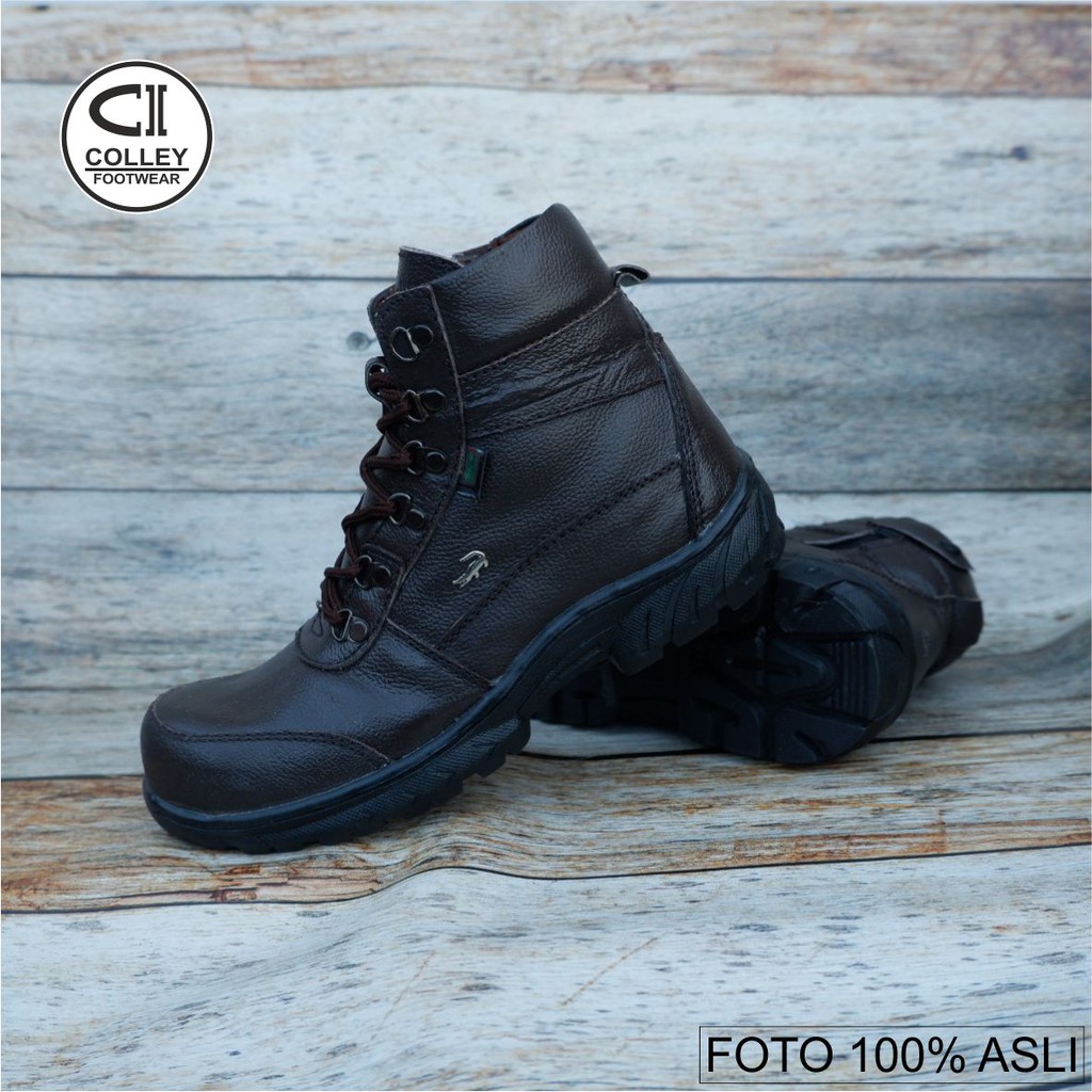 COD - SEPATU BOOT 100% KULIT ASLI - COKELAT HITAM CLY-BOO.012