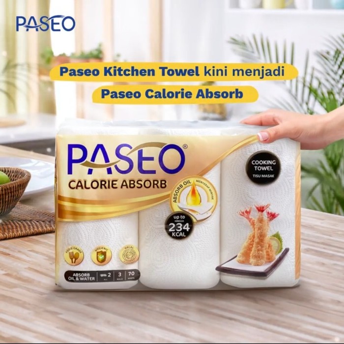 Paseo Tissue Kitchen Towel Tisue Dapur - 3 Roll 70 Sheets