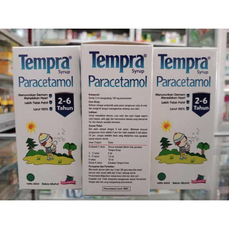 Tempra Sirup 60ml | Rasa Anggur | 2-6Th - ED 10/2024