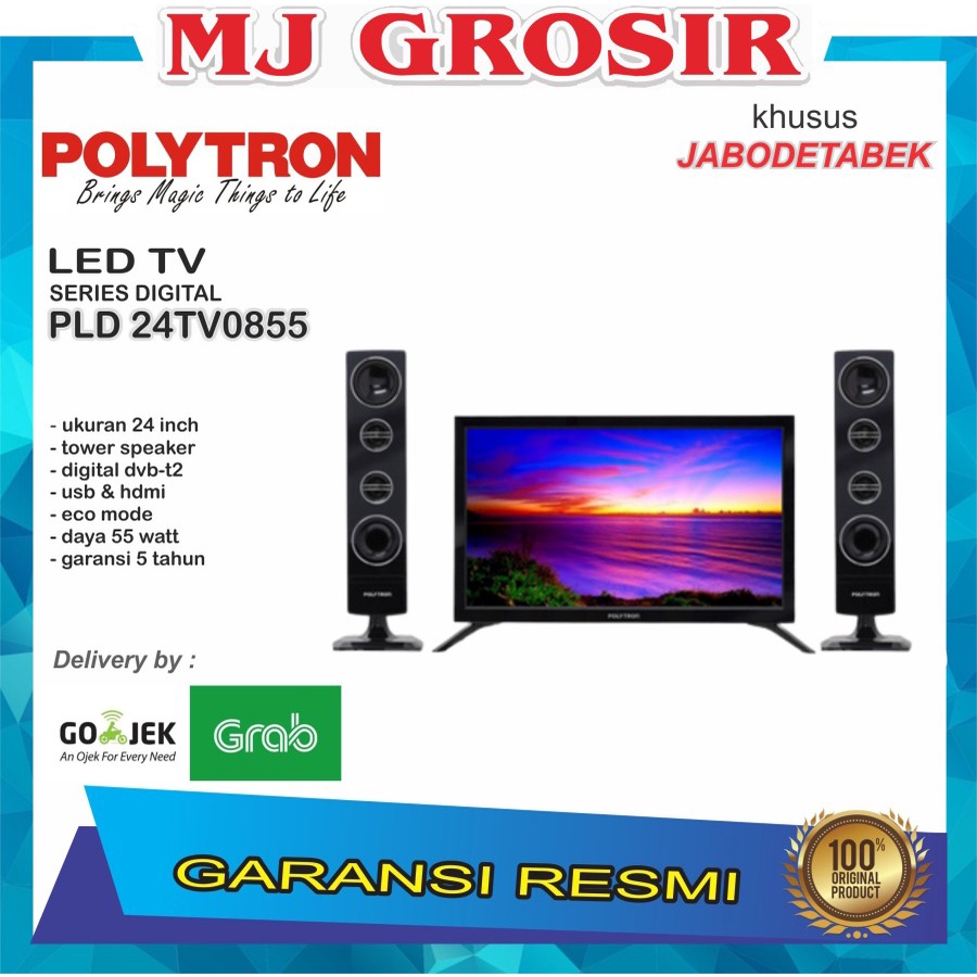 PROMO LED TV POLYTRON 24TV0855 24TV1855 24 INCH USB MOVIE HD HDMI DIGITAL NEW