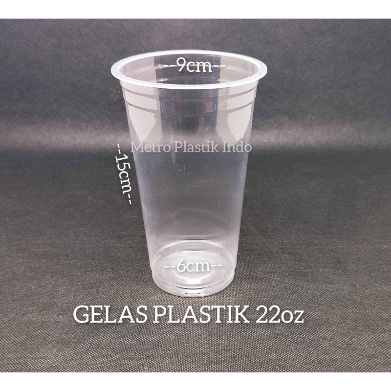 Gelas Plastik Bening 22oz 50pcs | Cup Plastik Minuman 22 Oz 50pcs