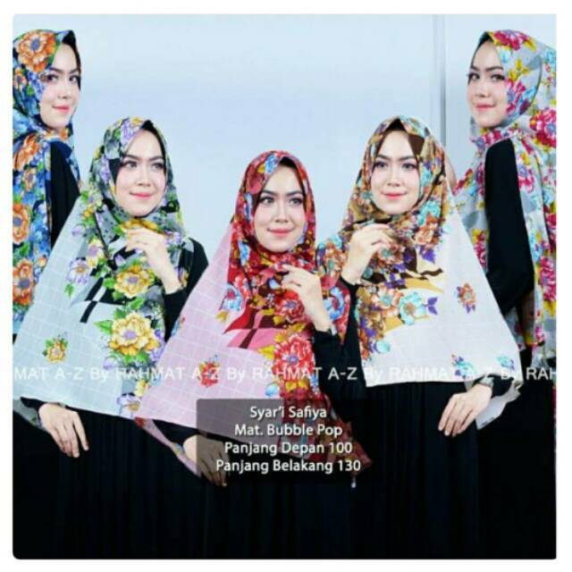 JILBAB HIJAB KHIMAR SYARI JUMBO BUBBLE POP MOTIF BUNGA