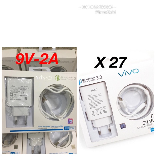 Charger Vivo Fast Charging 9V-2A Original 100%/Charger Vivo V15 V11 V9 V7 V5 Y71 Y83 Y95