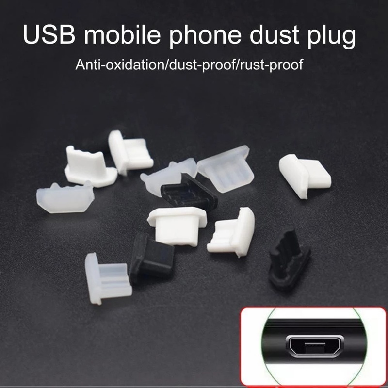 1pc Plug Port Charging Micro USB Bahan Silikon Lembut Anti Debu / Air Untuk Android