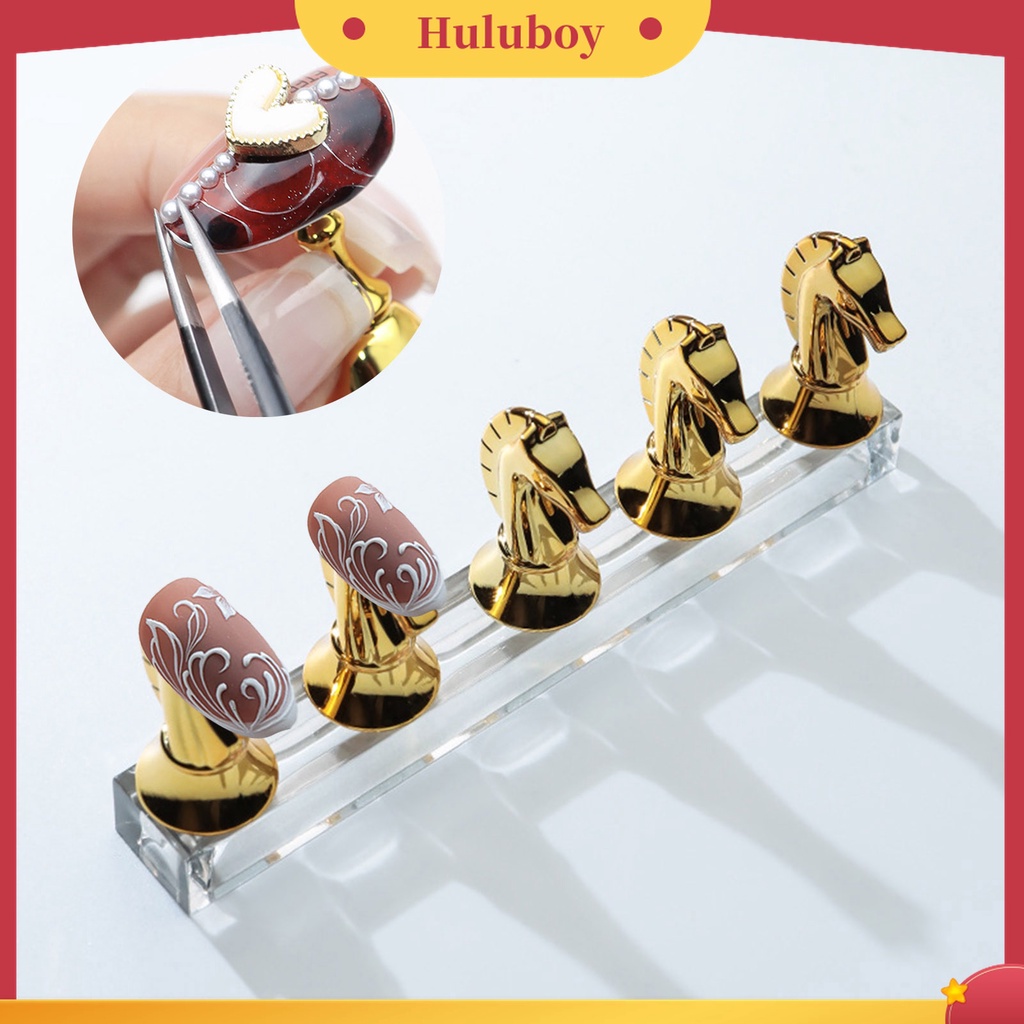 Huluboy Huluboy♡ Stand Holder Display Kuku Palsu Bahan Metal Untuk Latihan Manicure