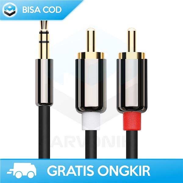 KABEL RCA TO 3.5 MM AUDIO HIGH QUALITY KONEKTOR ADAPTER AMKLE CABLE 1M